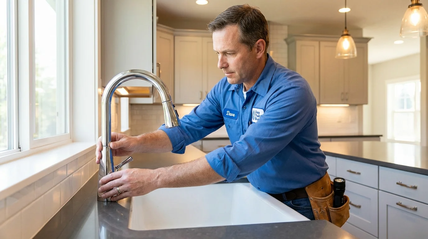 Kitchen faucet installation by Johns Plumbing LLC in Roxana